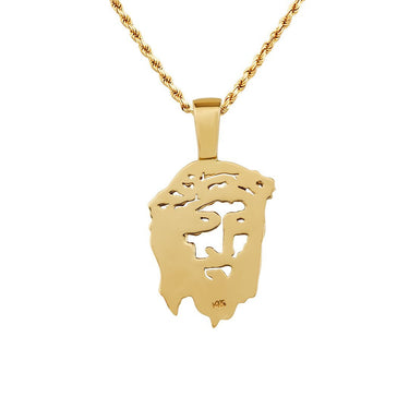 Diamond Jesus Head Pendant in 14k Yellow Gold 2.25 Ctw